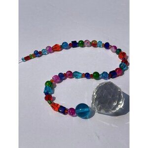 Beaded Suncatcher Bright Multicolored Crystal Prism Hanging Patio Decor Yard Art